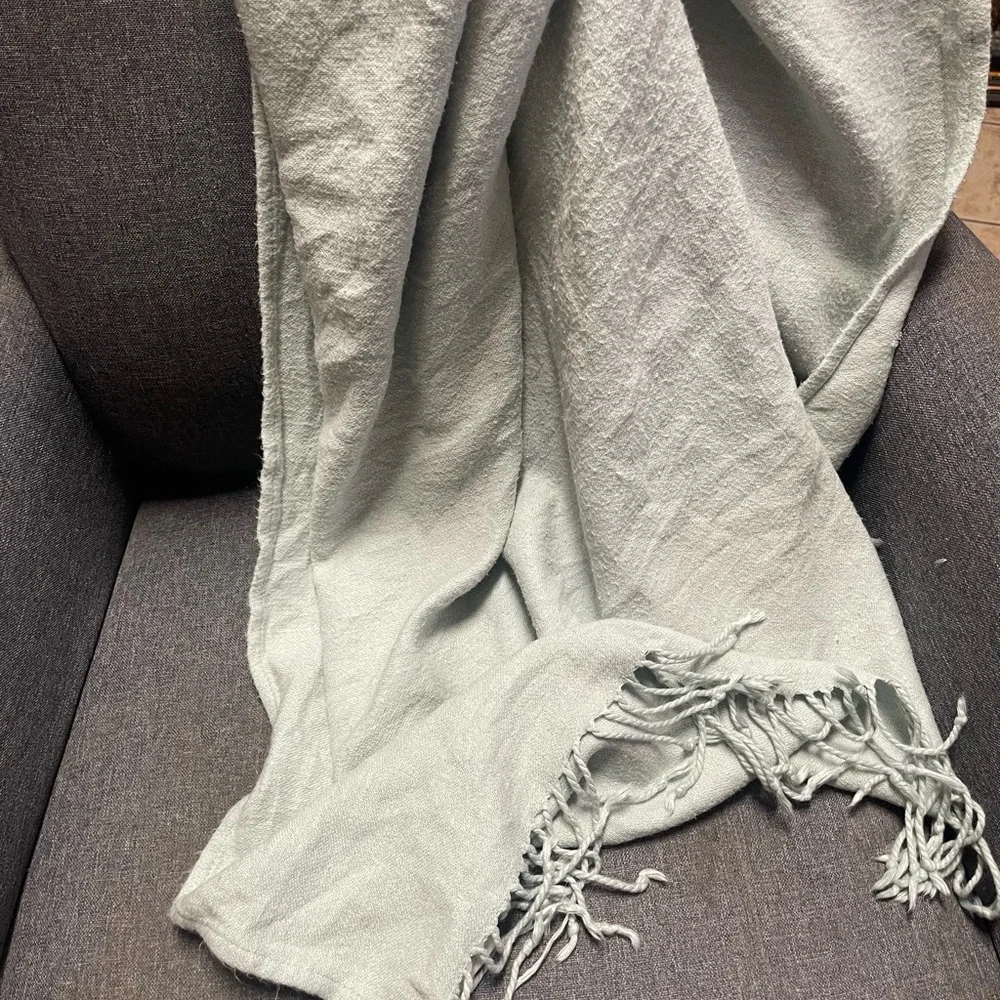 Pottery Barn Hand-Knotted Fringe Throw Blanket